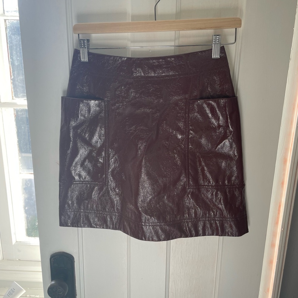 Anthropologie Maeve Deep Burgundy Mini Skirt